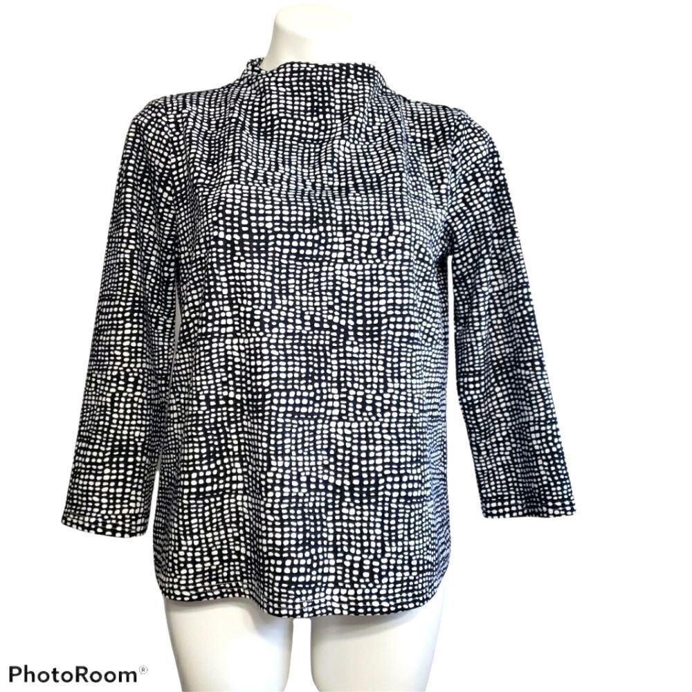 Melloday 3/4 sleeve black & white top
